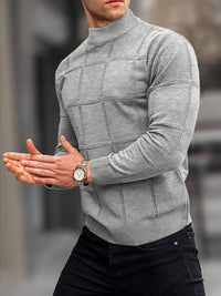 Stand Collar Mens Knitted Jumper – Cotton Design