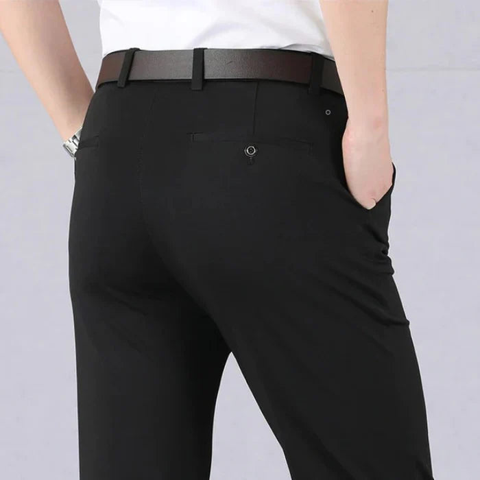 Mens Trousers Structured Stretch Fit Flexible Fabric 0
