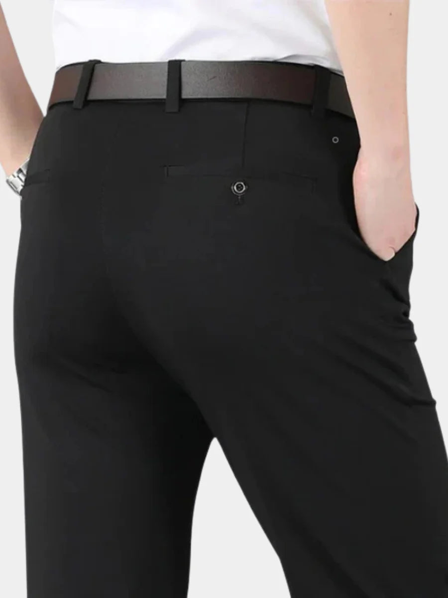 Mens Trousers Structured Stretch Fit Flexible Fabric 1