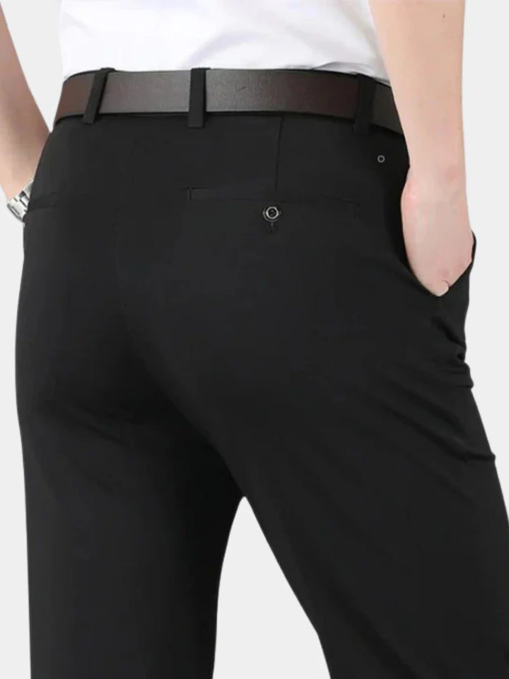 Mens Trousers Structured Stretch Fit Flexible Fabric 1