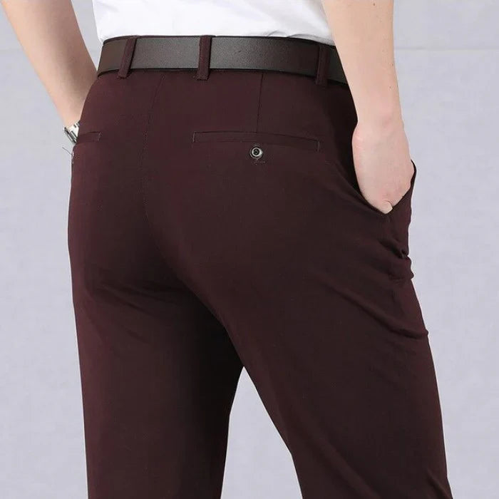Mens Trousers Structured Stretch Fit Flexible Fabric 2
