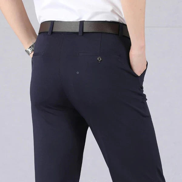 Mens Trousers Structured Stretch Fit Flexible Fabric 3