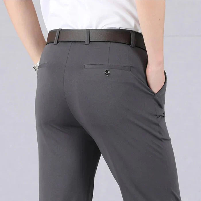 Mens Trousers Structured Stretch Fit Flexible Fabric 4