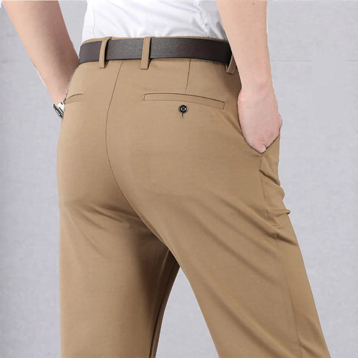 Mens Trousers Structured Stretch Fit Flexible Fabric 5