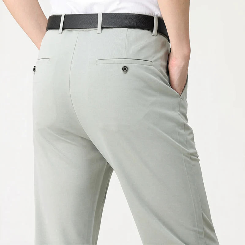 Mens Trousers Structured Stretch Fit Flexible Fabric 7