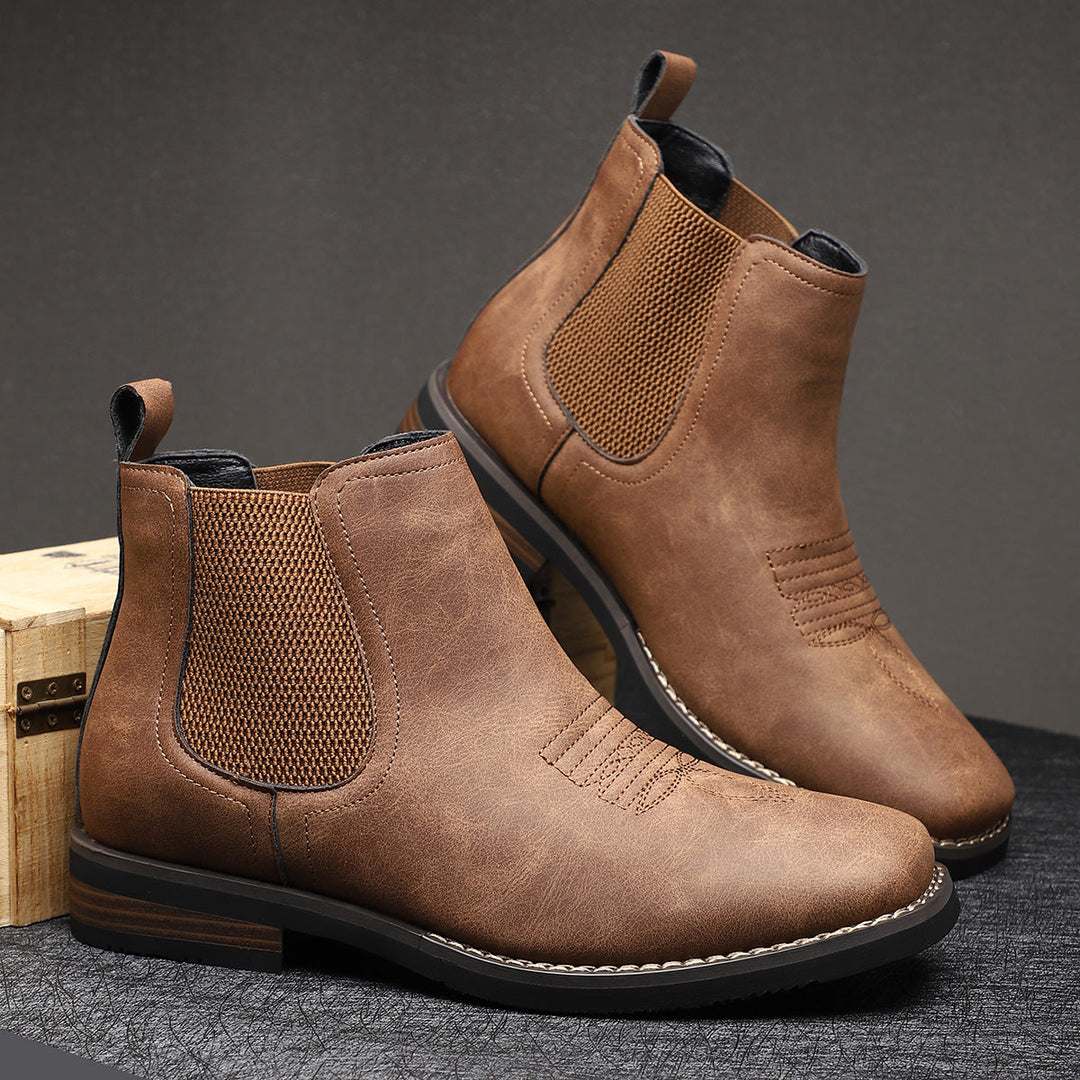 Men's Suede Chelsea Boots with Elastic Sides for Casual Wear 0