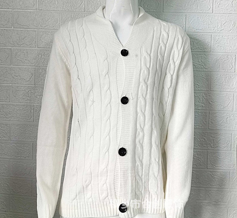 Men's Textured Knit Long Sleeve Cardigan Acrylic 4