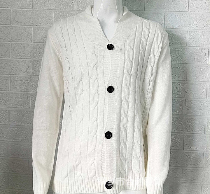 Men's Textured Knit Long Sleeve Cardigan Acrylic 4