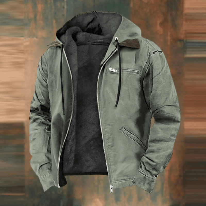 Men's Urban Hooded Winter Jacket Genuine Leather 6