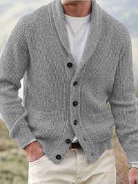 Men's V-Neck Button Knit Cardigan Acrylic