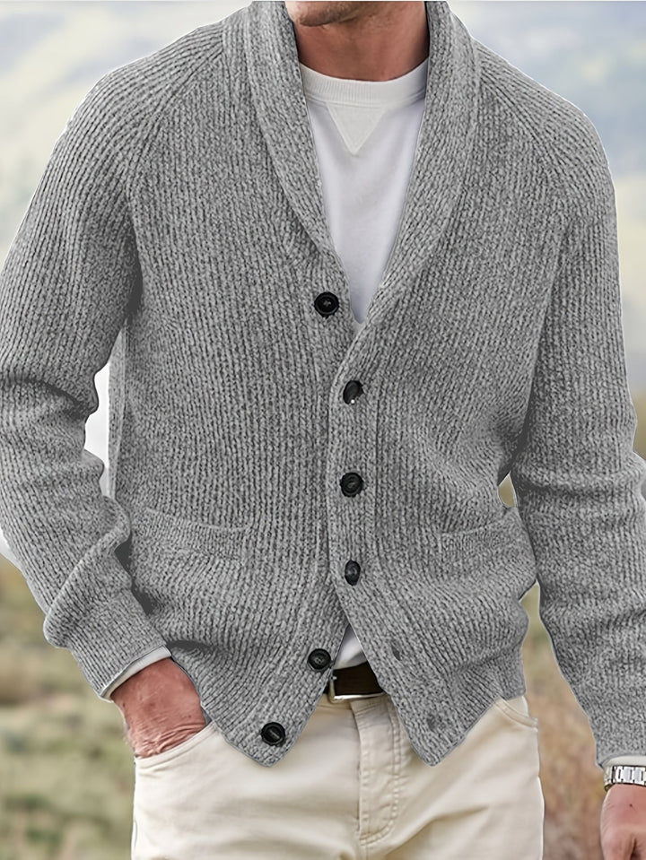 Men's V-Neck Button Knit Cardigan Acrylic 0