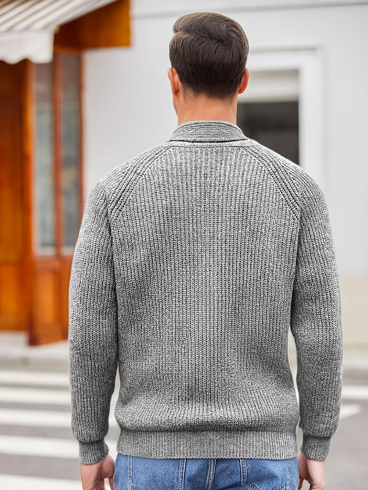 Men's V-Neck Button Knit Cardigan Acrylic 6