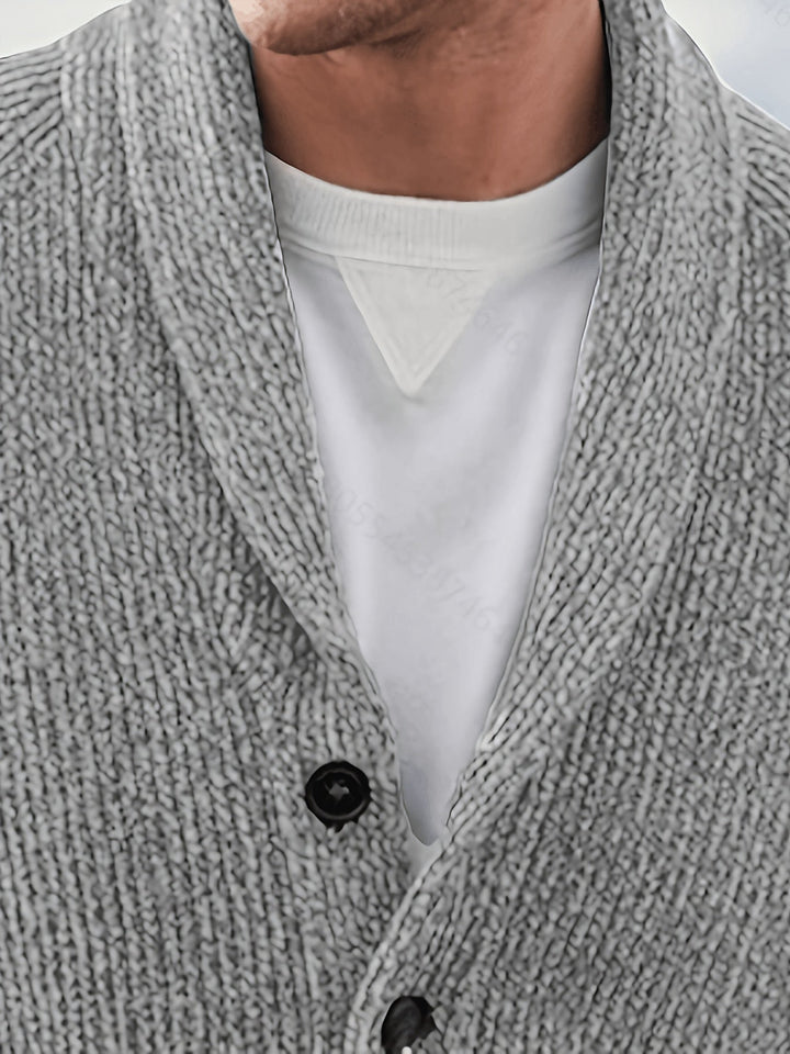 Men's V-Neck Button Knit Cardigan Acrylic 8