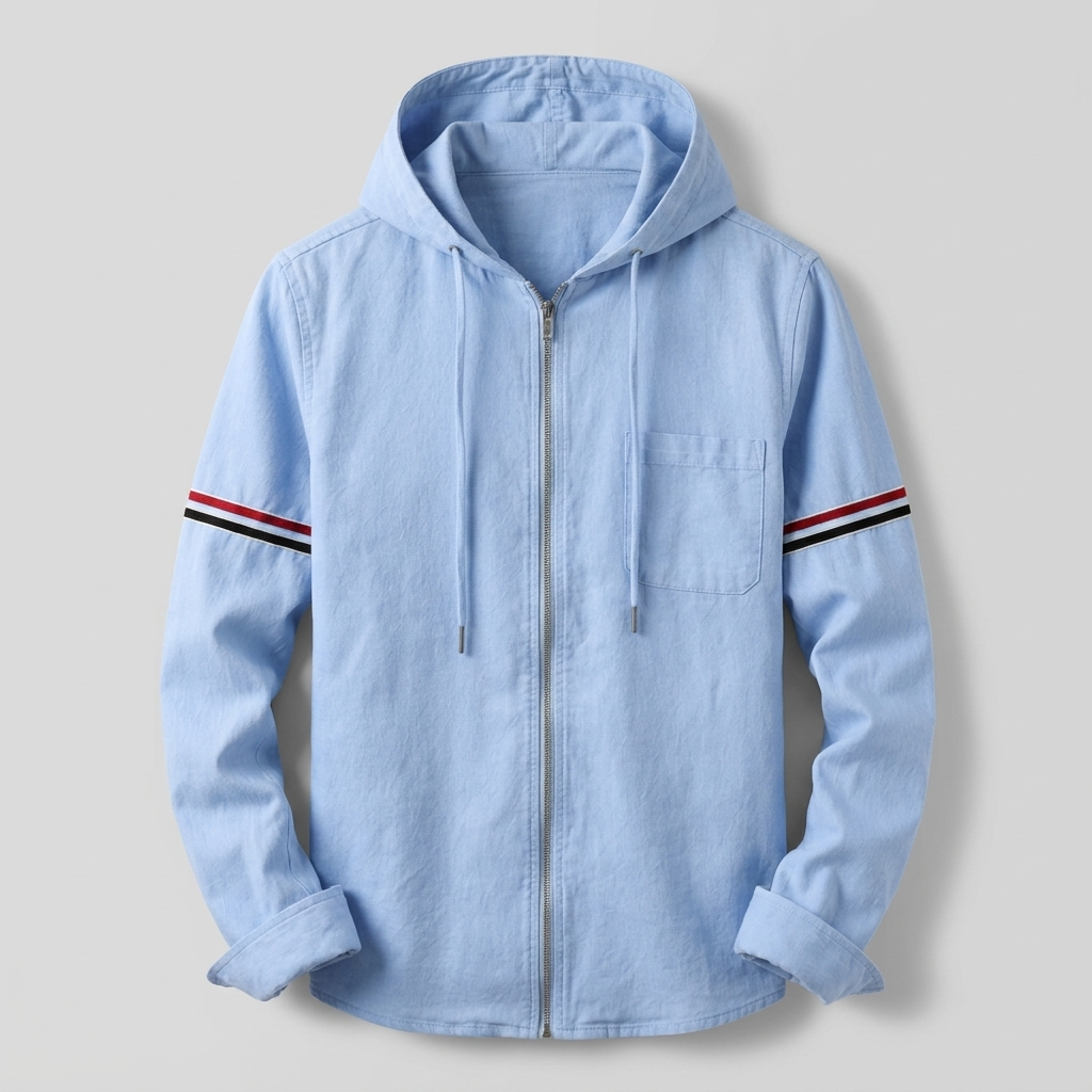 Mens Casual Hooded Lightweight Jacket Premium Linen 0