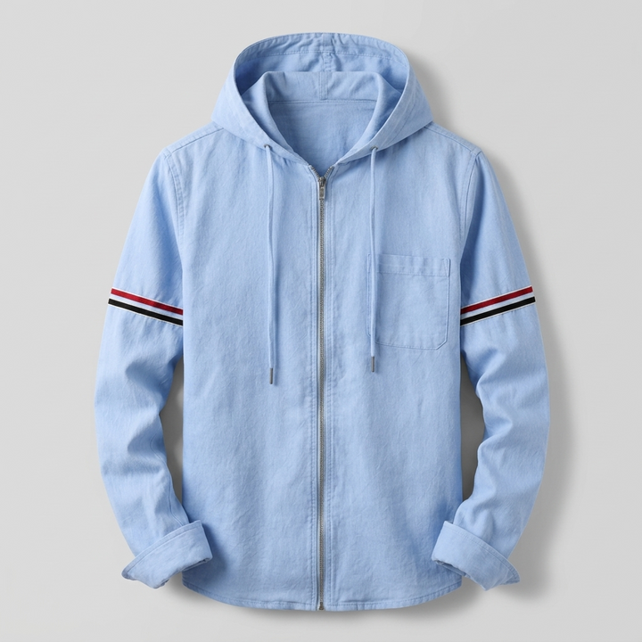 Mens Casual Hooded Lightweight Jacket Premium Linen 0