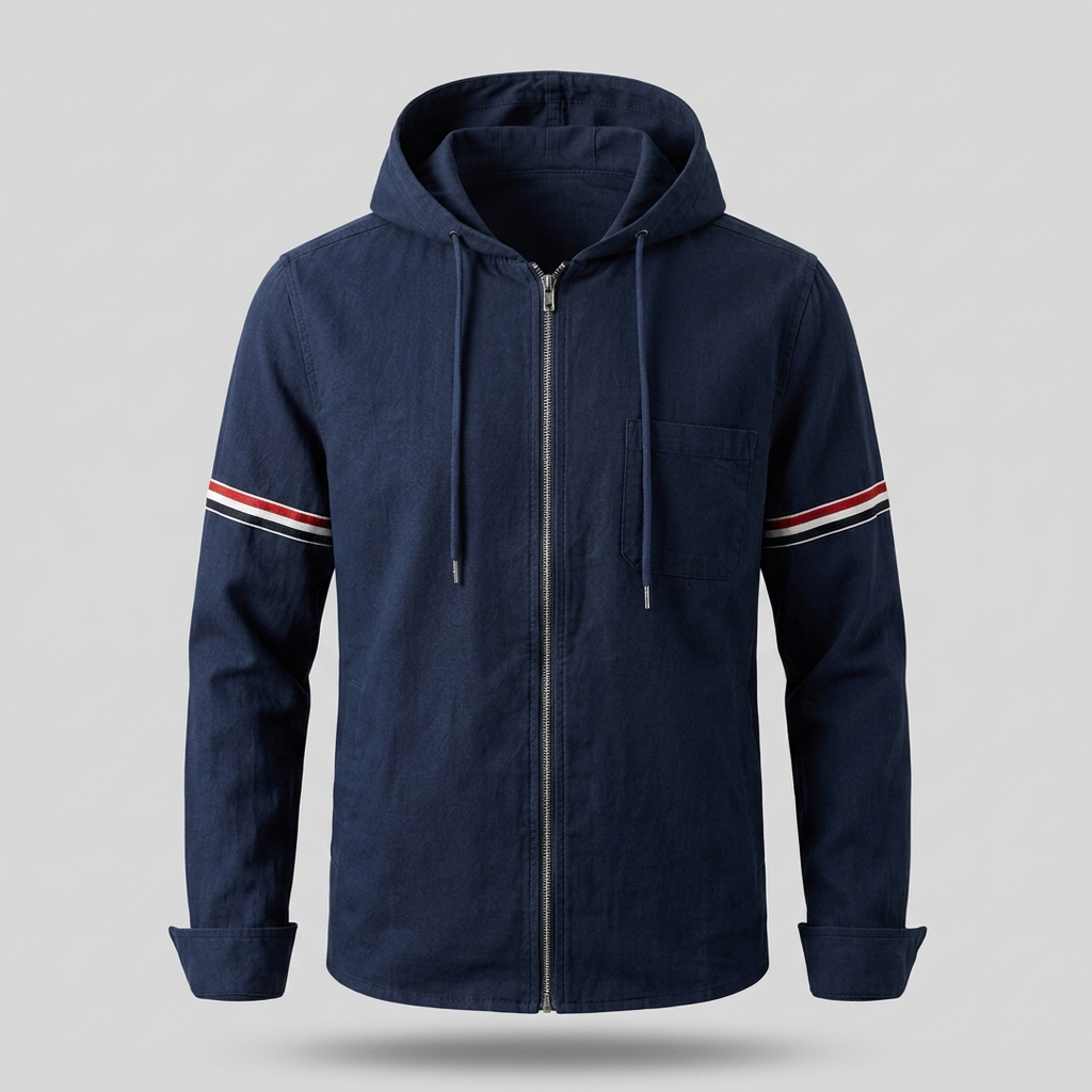 Mens Casual Hooded Lightweight Jacket Premium Linen 1