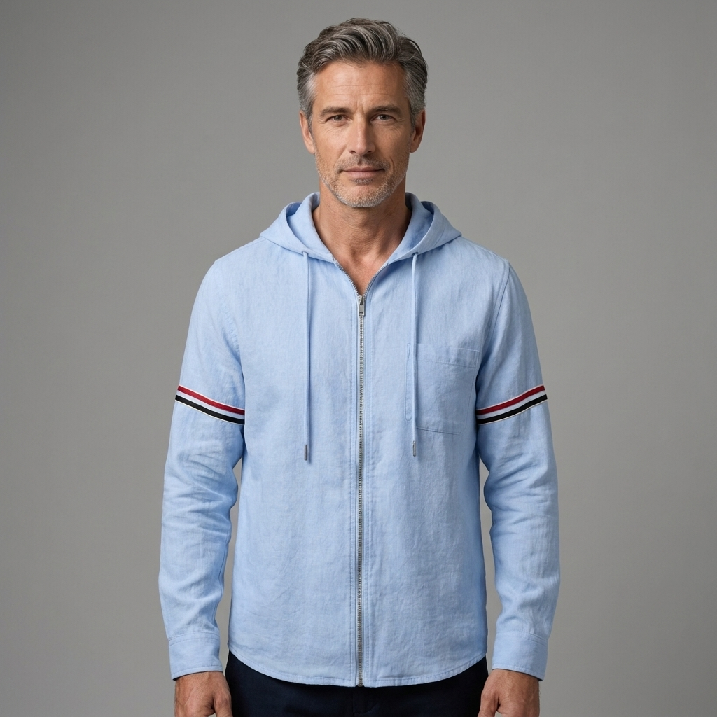 Men's Casual Hooded Lightweight Jacket Premium Linen 6