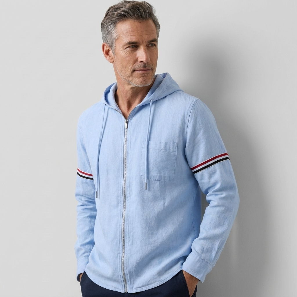 Men's Casual Hooded Lightweight Jacket Premium Linen 7