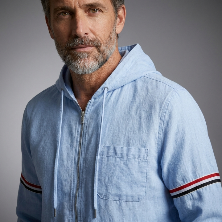 Men's Casual Hooded Lightweight Jacket Premium Linen 8