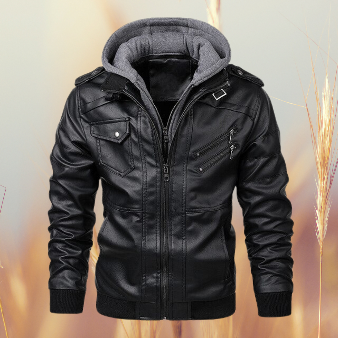 Men's Casual Tailored Faux Leather Biker Jacket 1