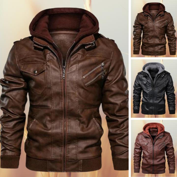 Men's Casual Tailored Faux Leather Biker Jacket 2