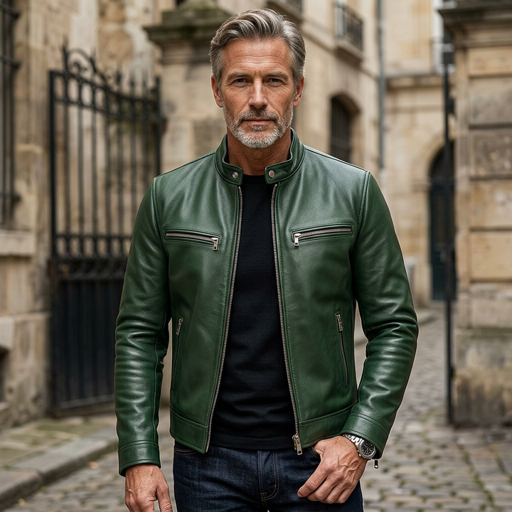 Men's Casual Tailored Faux Leather Biker Jacket 4