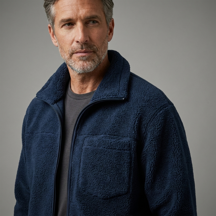 Men's Casual Thick Fleece Loose Fit Jacket for Winter Wear 8