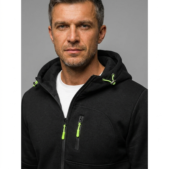 Men's Casual Zip-Up Hoodie Relaxed Fit Cotton Blend 15