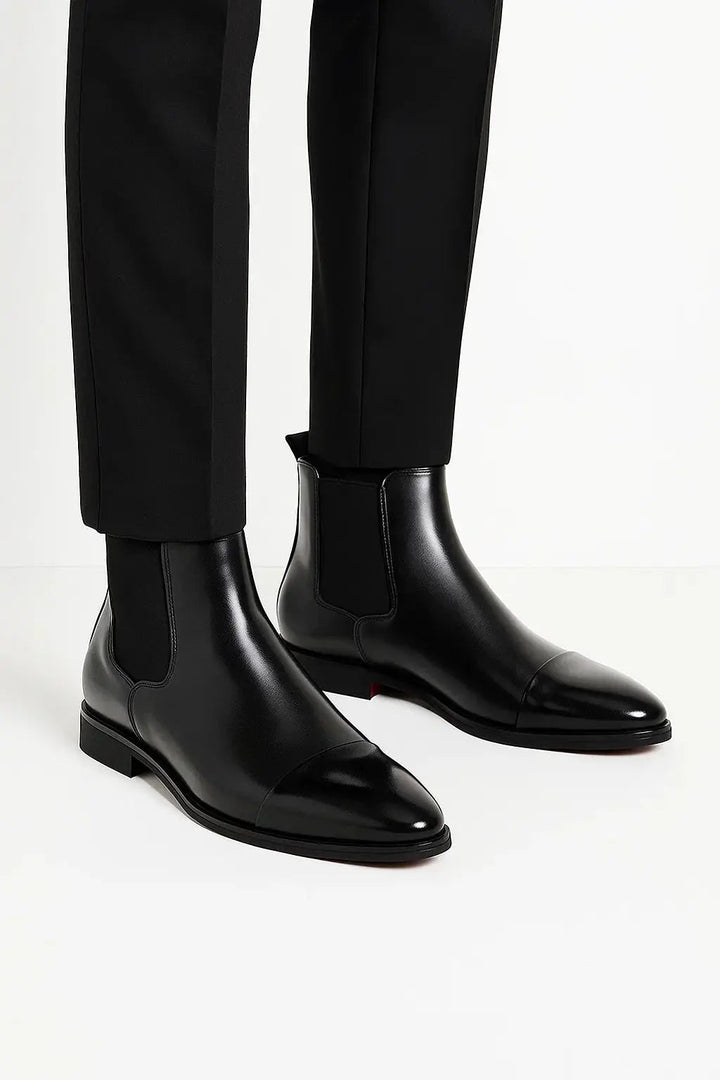 Mens Classic Chelsea Boots Premium Leather Everyday Wear 1