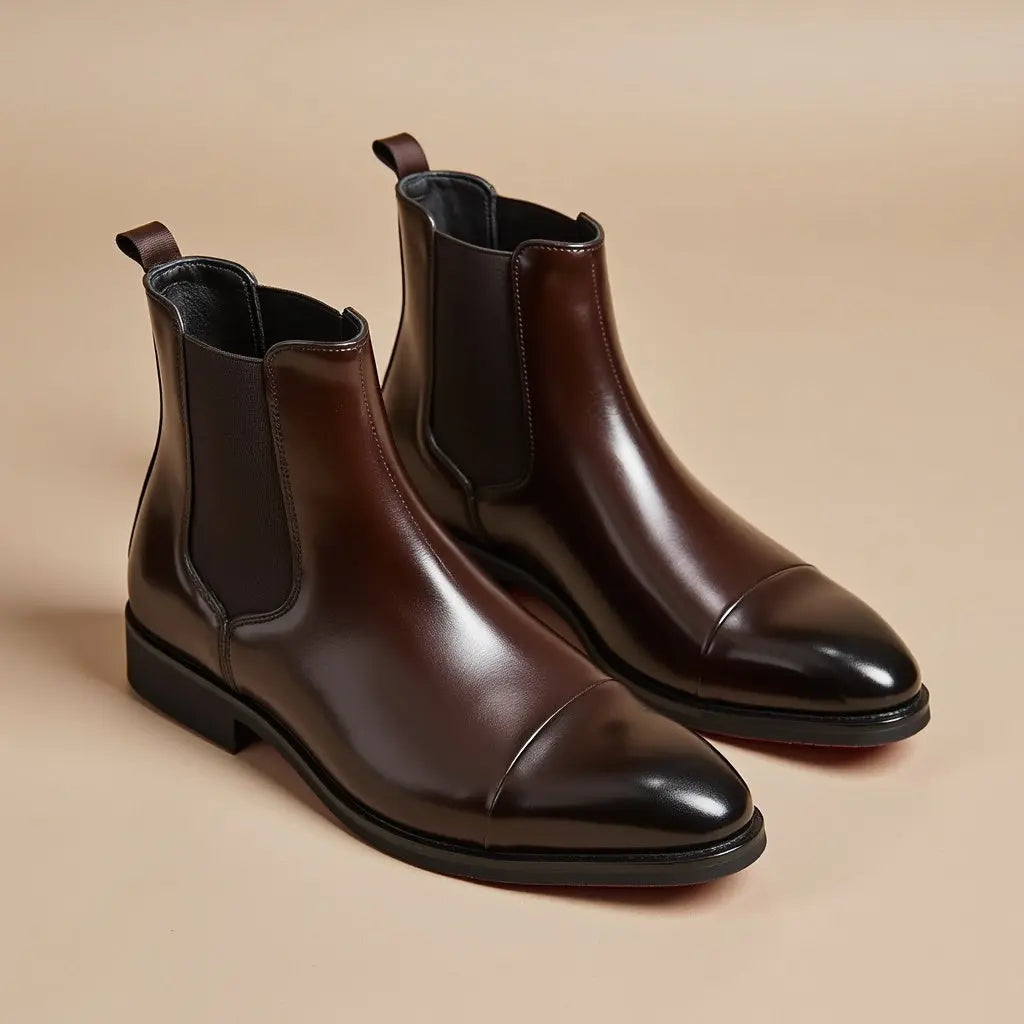 Mens Classic Chelsea Boots Premium Leather Everyday Wear 6