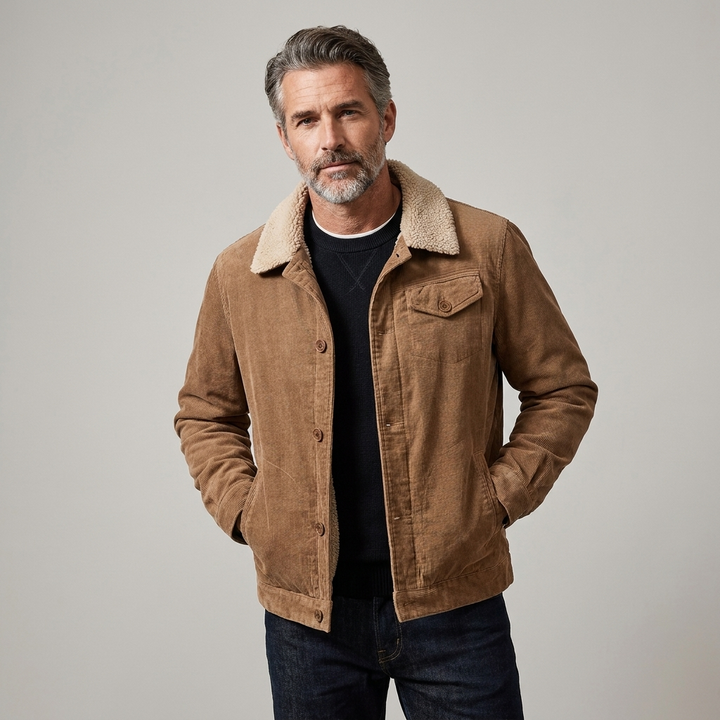 Men's Classic Corduroy Button Jacket With Faux-Fleece Lining 2