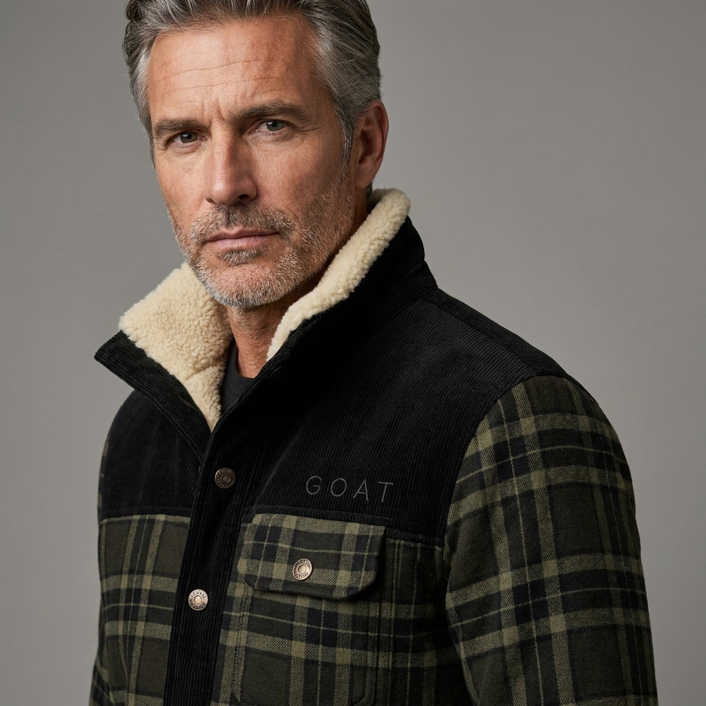 Men's Classic Plaid Fleece-Lined Jacket Cotton 9