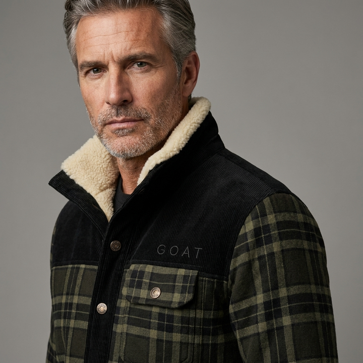 Men's Classic Plaid Fleece-Lined Jacket Cotton 9