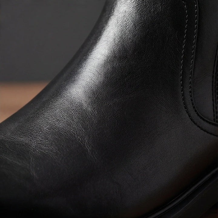 Mens Classic Side Zipper Boots Genuine Leather Durable 4