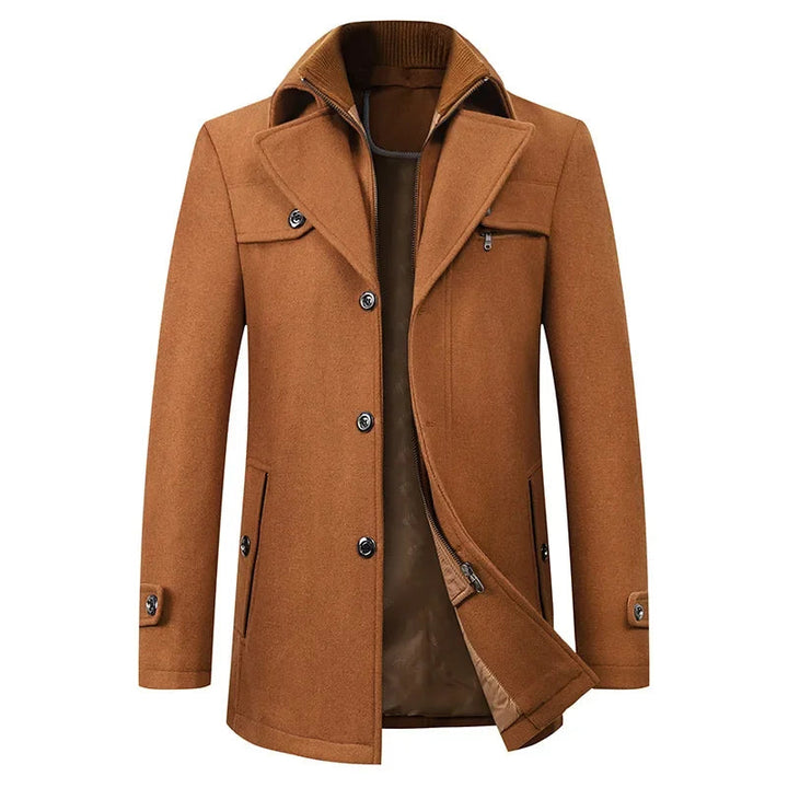 Mens Classic Tailored Wool Coat Lightweight Premium Wool 0