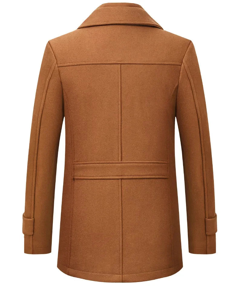 Mens Classic Tailored Wool Coat Lightweight Premium Wool 1