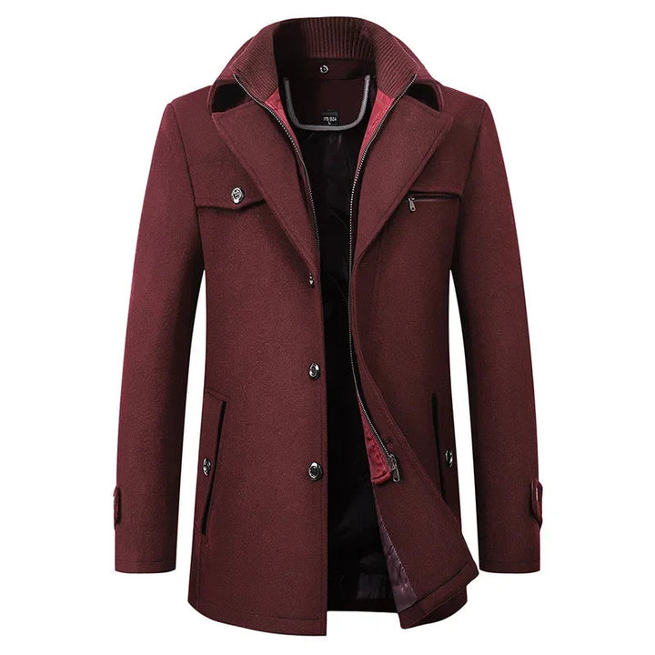 Mens Classic Tailored Wool Coat Lightweight Premium Wool 2