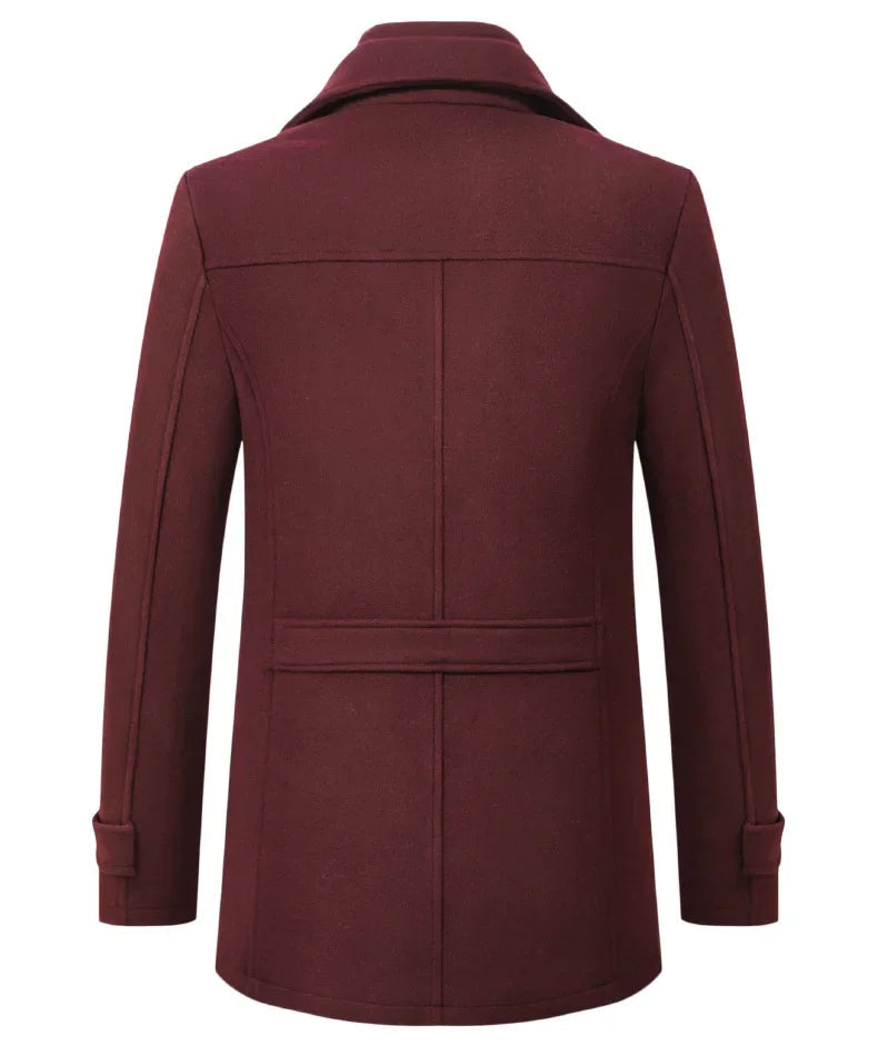 Mens Classic Tailored Wool Coat Lightweight Premium Wool 3