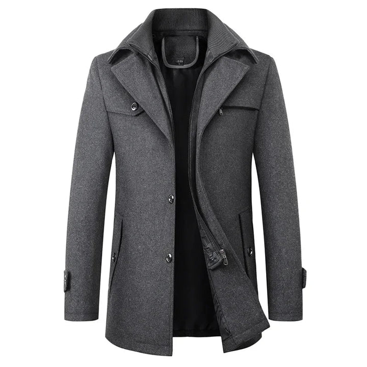 Mens Classic Tailored Wool Coat Lightweight Premium Wool 4