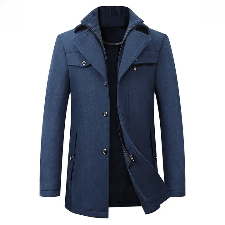 Mens Classic Tailored Wool Coat Lightweight Premium Wool 6