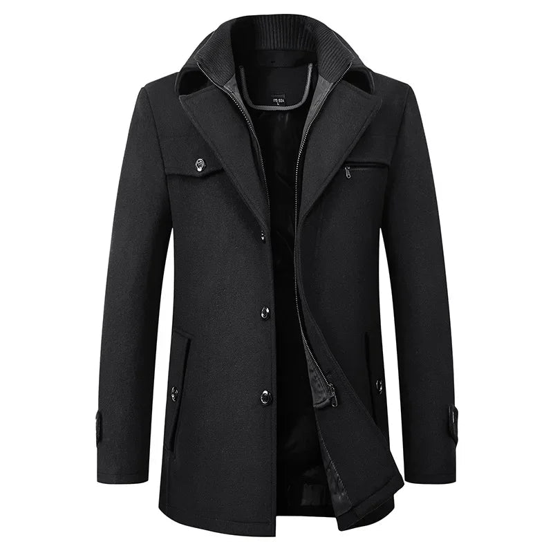 Mens Classic Tailored Wool Coat Lightweight Premium Wool 7