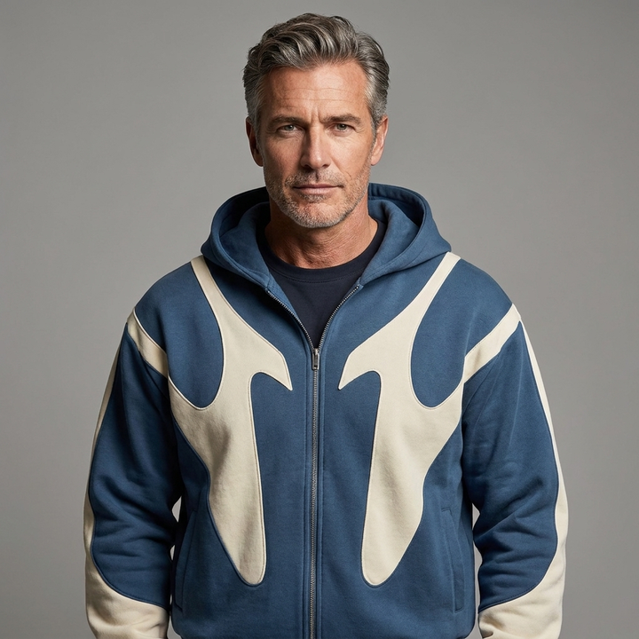 Men's Graphic Flame Pattern Zip-Up Hoodie Casual Wear 3