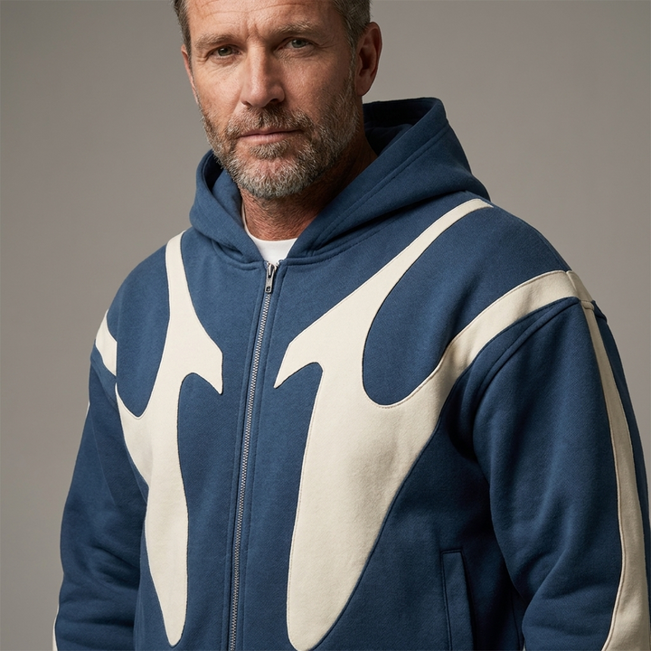 Men's Graphic Flame Pattern Zip-Up Hoodie Casual Wear 5