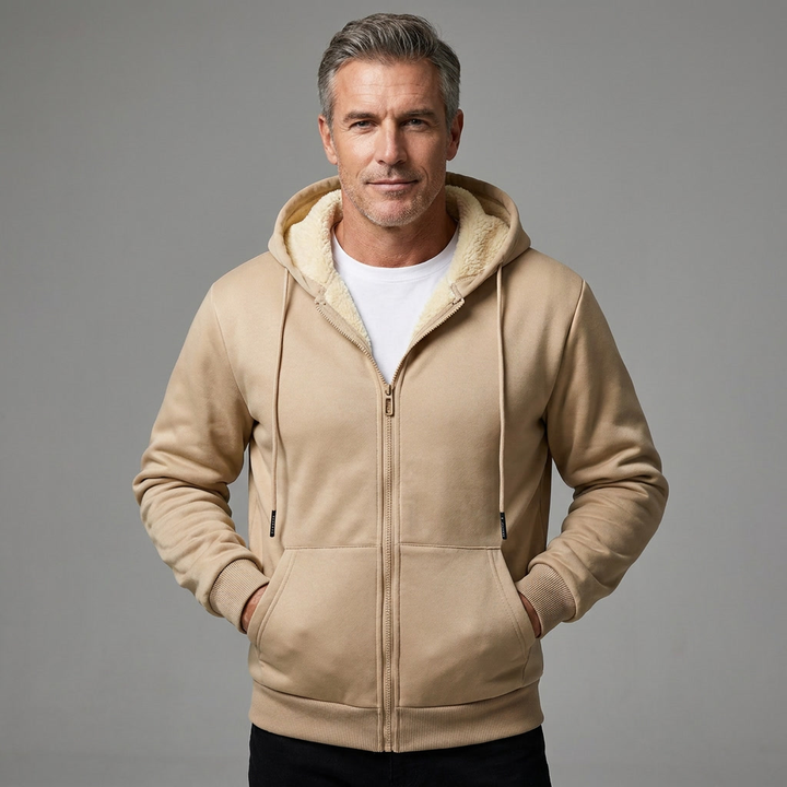 Men's Heavyweight Fleece Hooded Jacket for Winter Activities 12