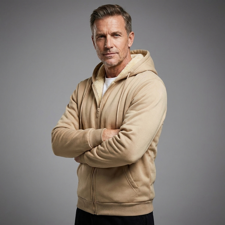 Men's Heavyweight Fleece Hooded Jacket for Winter Activities 13