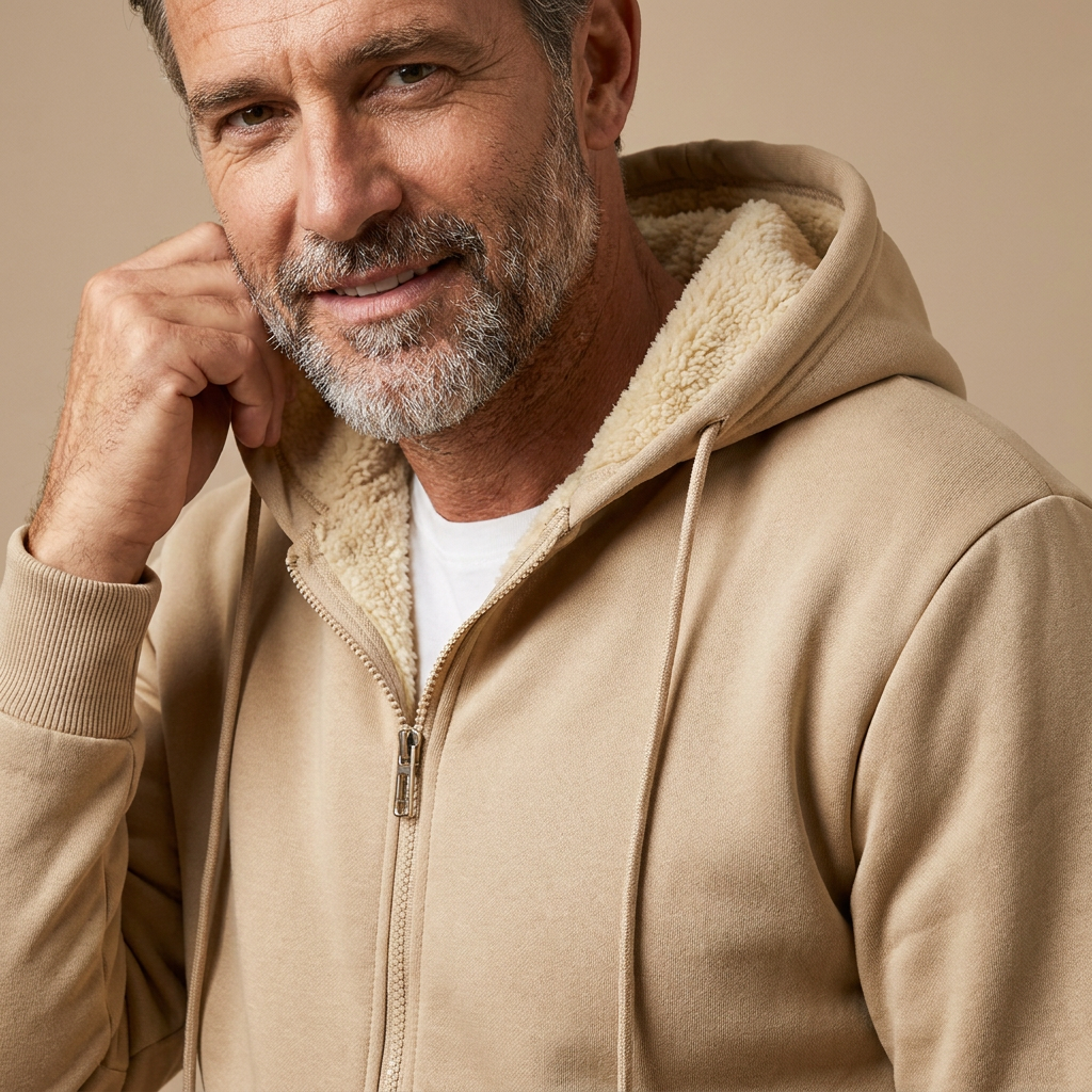 Men's Heavyweight Fleece Hooded Jacket for Winter Activities 14