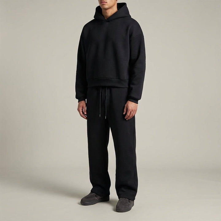 Mens Oversized Hooded Tracksuit Set Cotton Blend 0