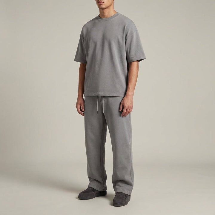 Mens Oversized Hooded Tracksuit Set Cotton Blend 1