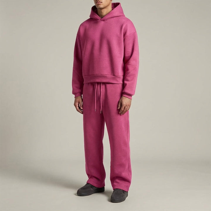 Mens Oversized Hooded Tracksuit Set Cotton Blend 3