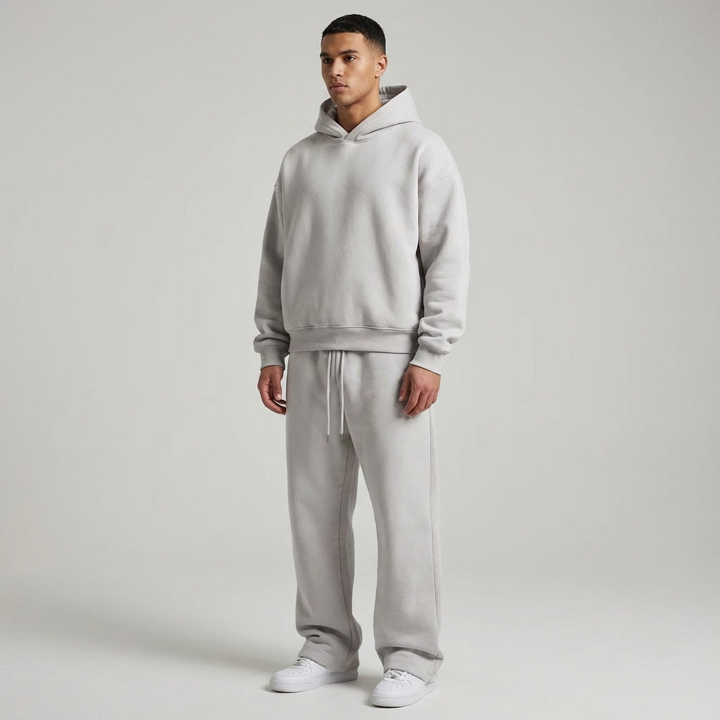 Mens Oversized Hooded Tracksuit Set Cotton Blend 6